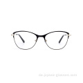 Superqualität Full Rim Cat Eye Form Zwei Töne Metall Brille für alle Frauen